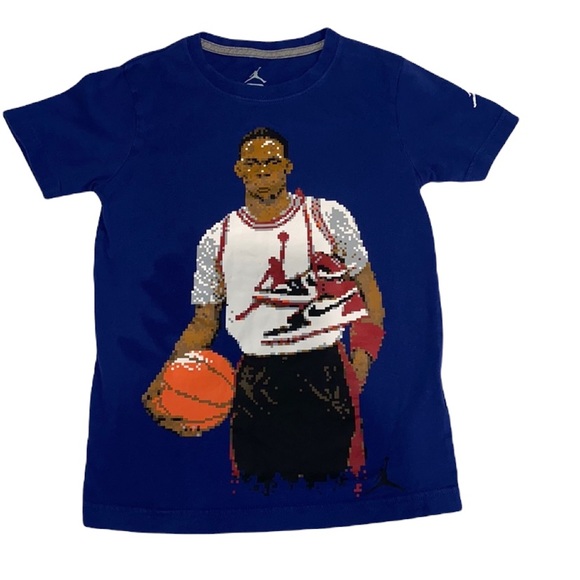 Jordan pixelated tee. Boys size small. - Picture 1 of 6